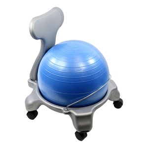 CanDo Plastic Mobile Ball Chair w/ Back - Blue (15" Diameter)